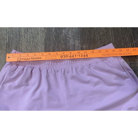 Pact Women’s Large Organic Cotton Pull On Shorts Purple Lavender with Pockets - Picture 8 of 10
